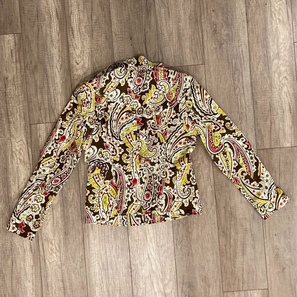 Women's Etcetera Long Sleeve Tailored Paisley Print Jacket - Size 6 - Picture 2 of 6